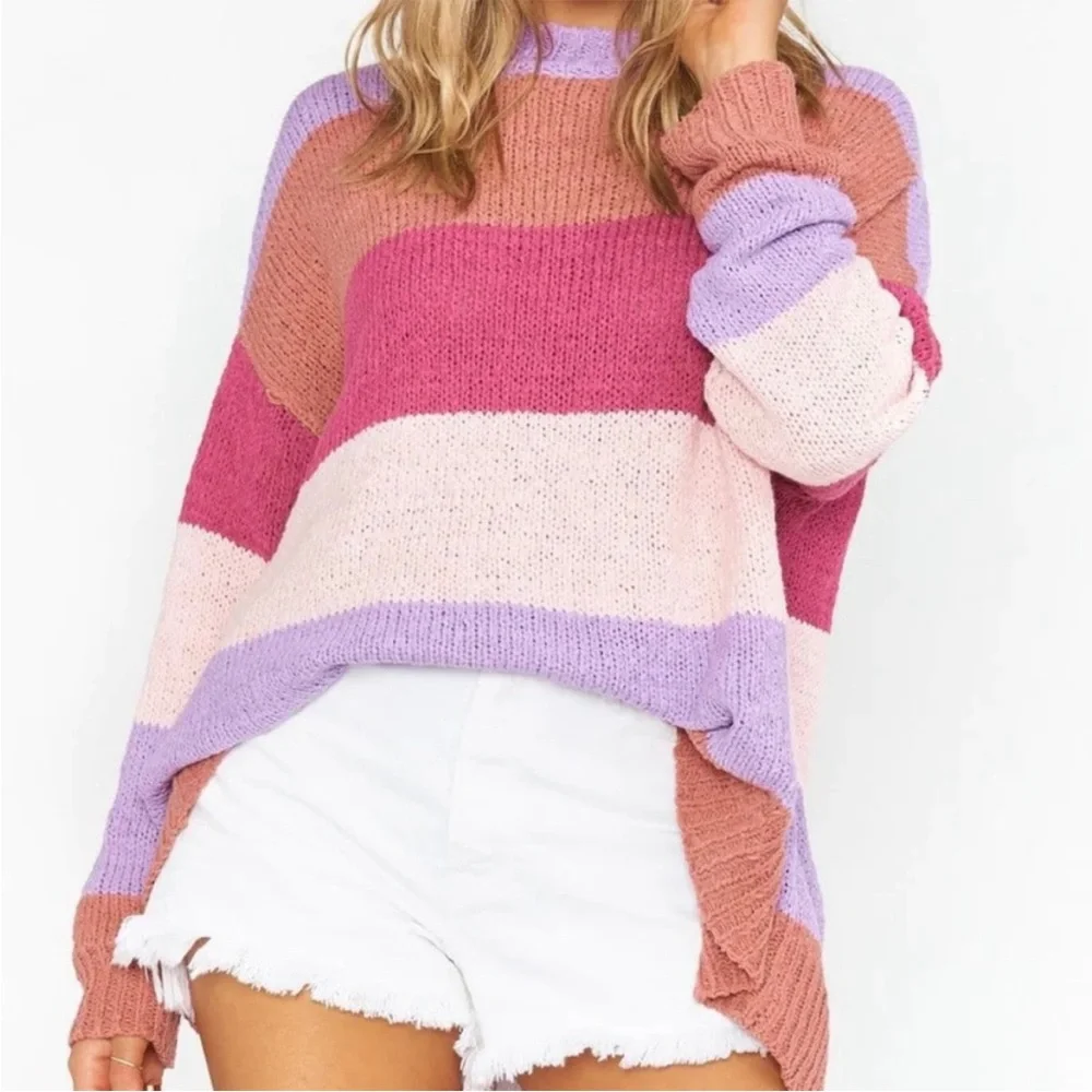 Show me your mumu Woodsy knit sweater in Sunset stripe Size XS - Picture 2 of 9